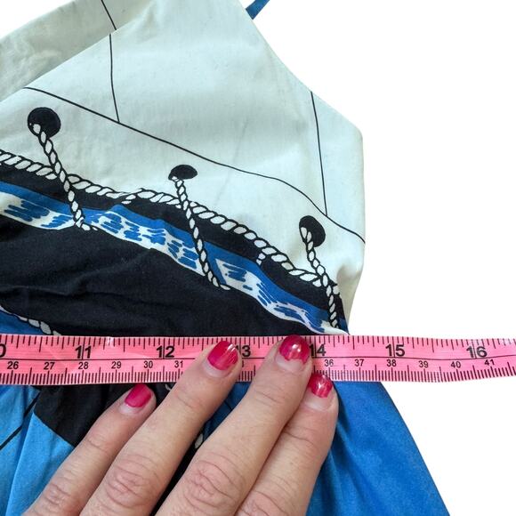 J. Crew Tie-Front Cotton Poplin Dress in Ratti Regatta Print - Picture 10 of 11